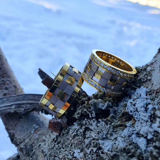 Regnum Elişi Çift Alyans 925 Ayar Gümüş