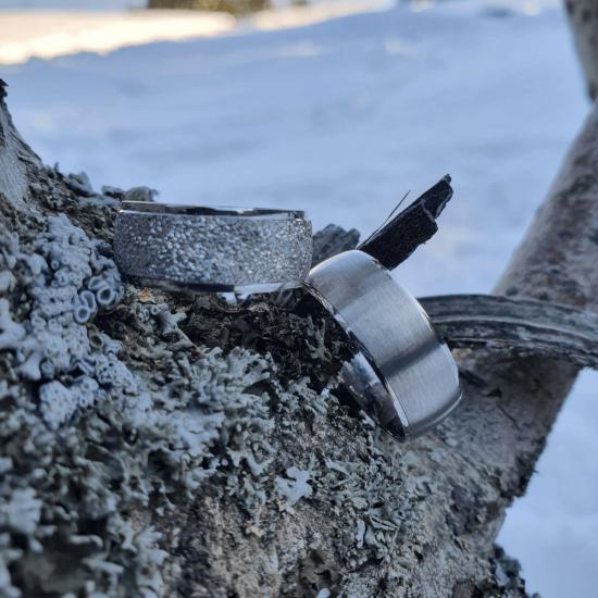 Buzlu Model Çift Alyans | 925 Ayar Gümüş