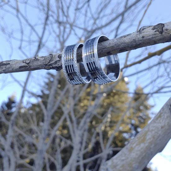 Oksit Siyah Çift Alyans | Karizmatik ve Zarif 