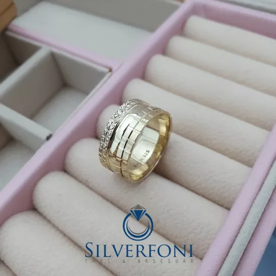 Bayan Kareay Model Modern Alyans – 925 Ayar Gümüş 