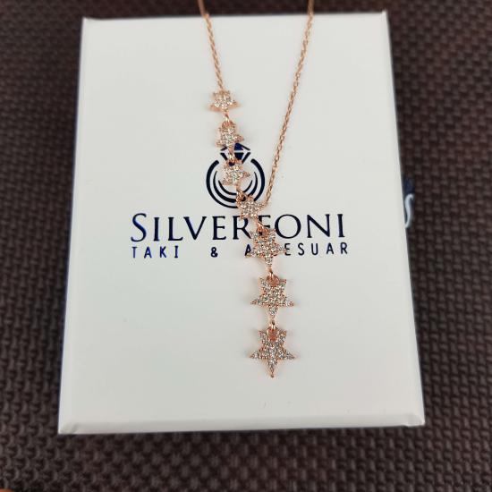 925 Ayar Gümüş Zirkon Sıralı Samanyolu Bayan Kolye