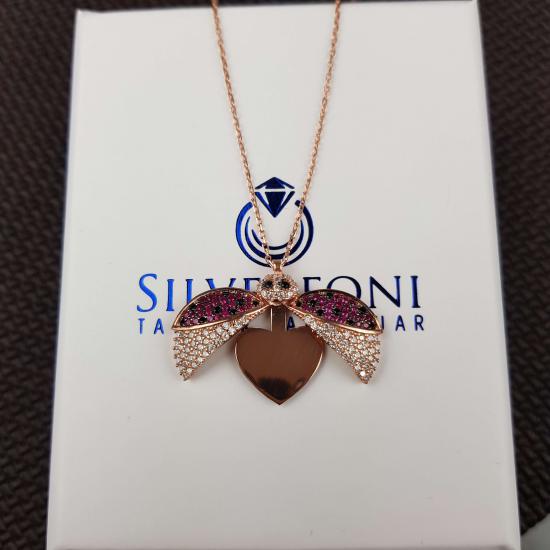 925 Ayar Gümüş Uğur Böceği İsimli Bayan Kolye