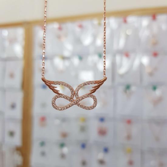 Silverfoni 925 Ayar Gümüş Melek Kanadı Sonsuzluk Kolye