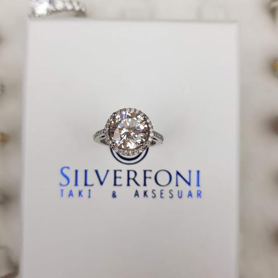 Silverfoni Oval Montür 925 Ayar Gümüş Yüzük