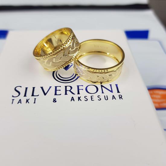 Örgü Model Çift Alyans | 925 Ayar Gümüş