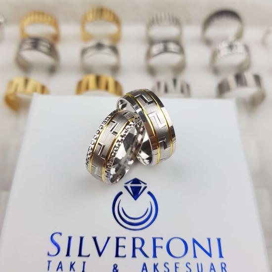 Greg Modeli Çift Alyans | 925 Ayar Gümüş