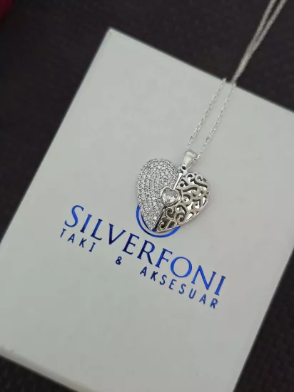 Silverfoni 925 Ayar Gümüş Kalbimdeki Sır Kolye