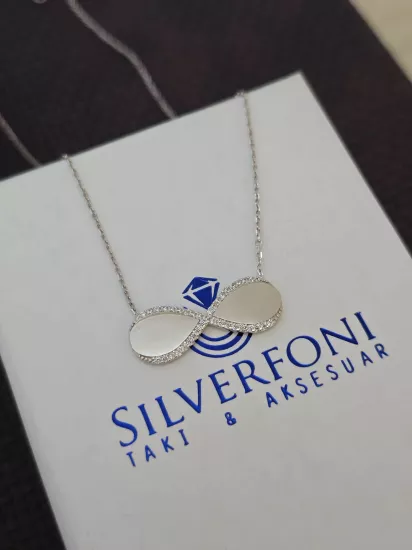 Silverfoni 925 Ayar Gümüş Bayan  sonsuzluk Kolye