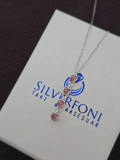 925 Ayar Gümüş Bayan samanyolu kalp Kolye