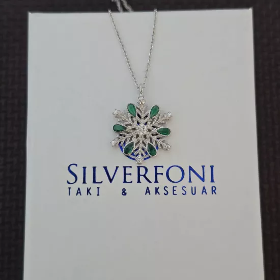 Silverfoni 925 Ayar Gümüş Bayan Kar Tanesi Kolye