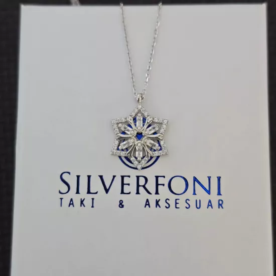 Silverfoni 925 Ayar Gümüş Bayan Kar Tanesi Kolye