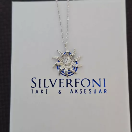 Silverfoni 925 Ayar Gümüş Bayan Kar Tanesi Kolye