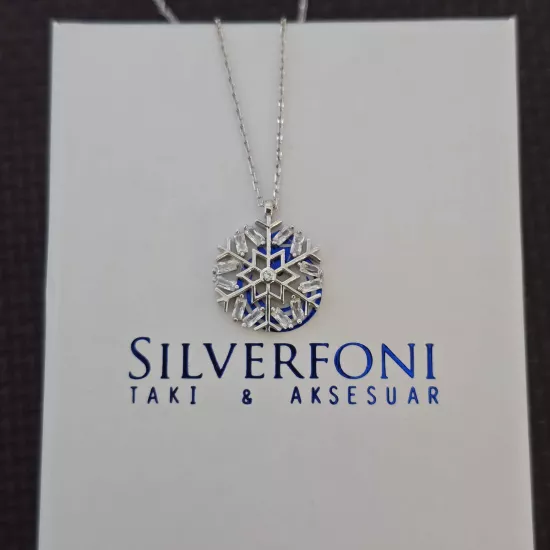 Silverfoni 925 Ayar Gümüş Bayan Kar Tanesi Kolye