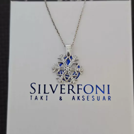 Silverfoni 925 Ayar Gümüş Bayan Kar Tanesi Kolye