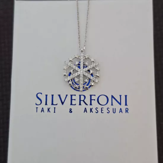 Silverfoni 925 Ayar Gümüş Bayan Kar Tanesi Kolye