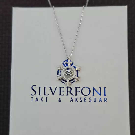Silverfoni 925 Ayar Gümüş Bayan Kar Tanesi Kolye