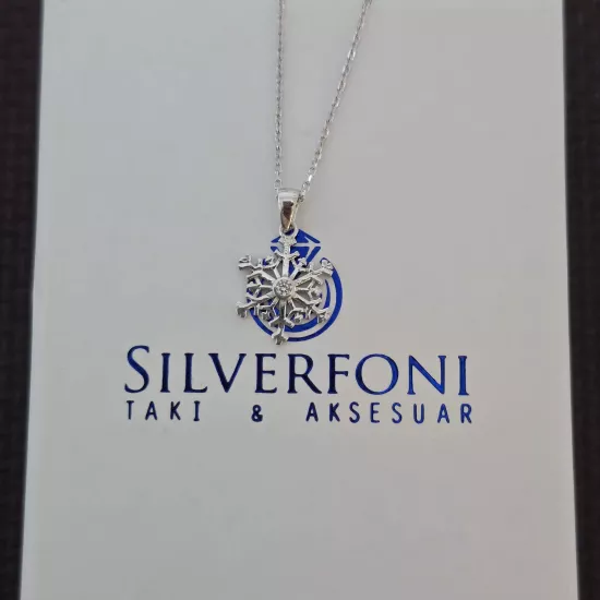 Silverfoni 925 Ayar Gümüş Bayan Kar Tanesi Kolye