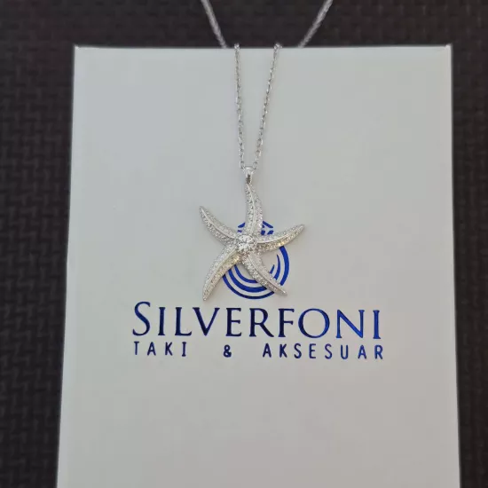 Silverfoni 925 Ayar Gümüş Deniz Yıldızı Kolye
