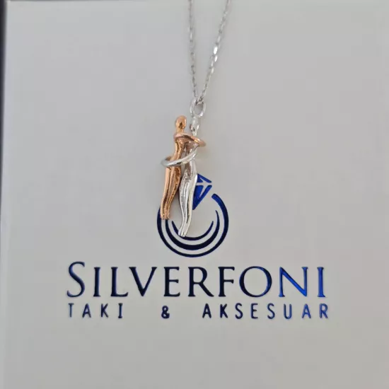 Silverfoni 925 Ayar Gümüş Bayan Sarılalım  Kolye