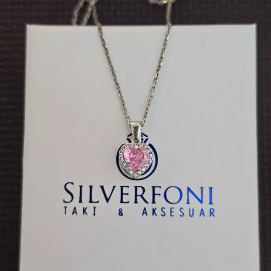 Silverfoni 925 Ayar Gümüş Bayan Kalp Kolye