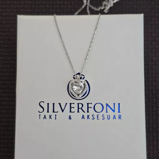 Silverfoni 925 Ayar Gümüş Bayan Kalp Kolye