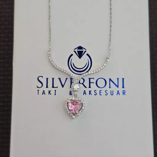 Silverfoni 925 Ayar Gümüş Bayan Kalp Kolye