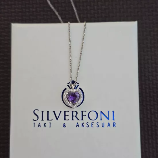 Silverfoni 925 Ayar Gümüş Bayan Kalp Kolye