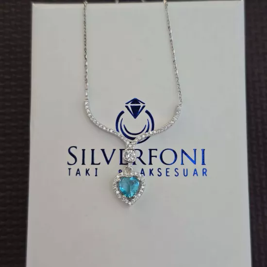 Silverfoni 925 Ayar Gümüş Bayan Kalp Kolye