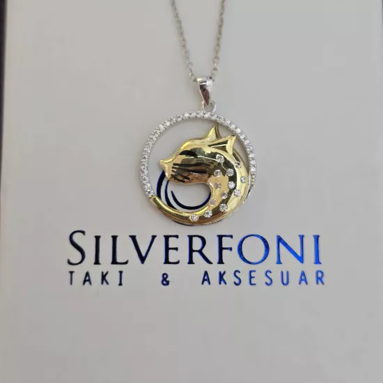 Silverfoni 925 Ayar Gümüş Bayan Kedi Kolye
