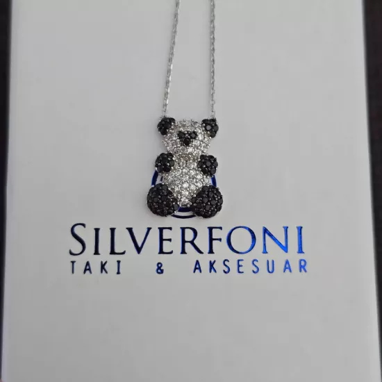 Silverfoni 925 Ayar Gümüş Bayan Panda Kolye