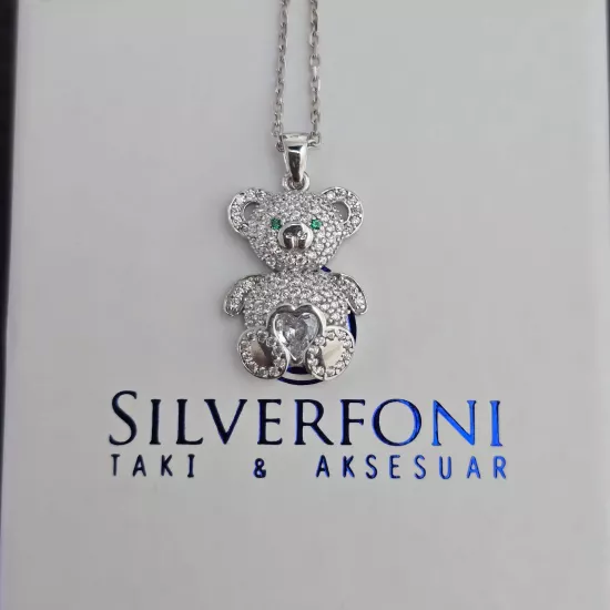 Silverfoni 925 Ayar Gümüş Bayan Panda Kolye