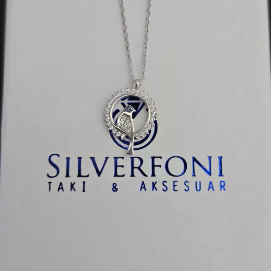 Silverfoni 925 Ayar Gümüş Bayan Kuş Kolye