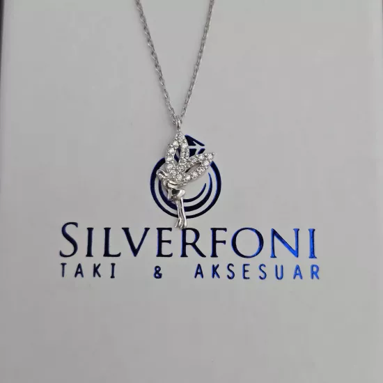 Silverfoni 925 Ayar Gümüş Bayan Kuş Kolye