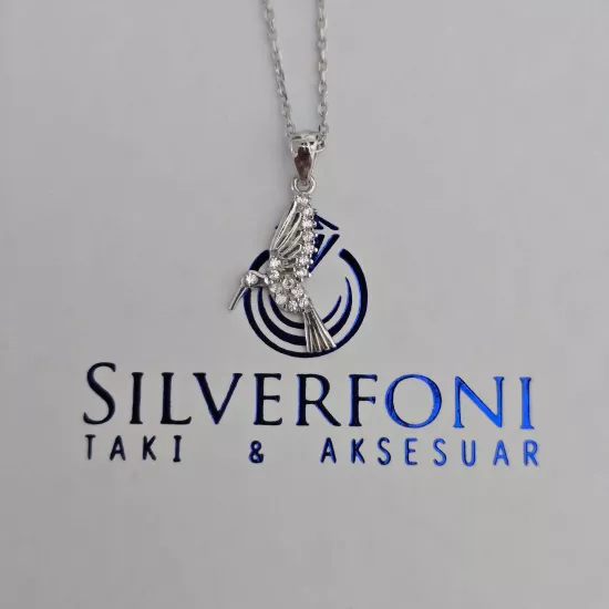 Silverfoni 925 Ayar Gümüş Bayan Kuş Kolye