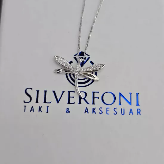 Silverfoni 925 Ayar Gümüş Bayan Kelebek Kolye