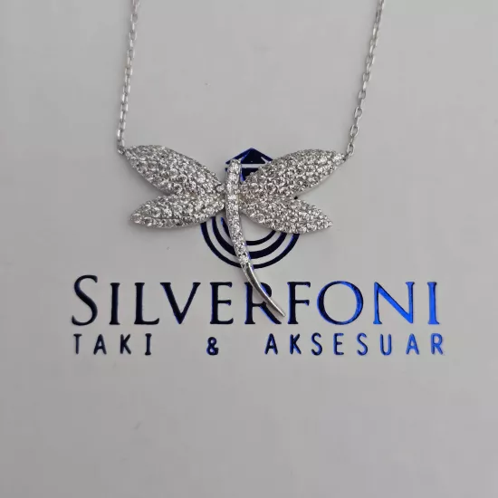 Silverfoni 925 Ayar Gümüş Bayan Kelebek Kolye