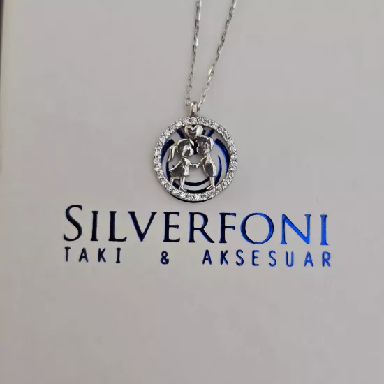 Silverfoni 925 Ayar Gümüş Bayan Erkek kız Kolye