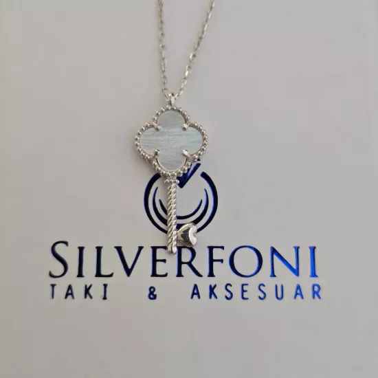 Silverfoni 925 Ayar Gümüş Bayan anahtar Kolye