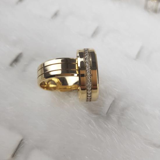 Küt Kesim Sıra Taşlı Elişi Alyans | 925 Ayar Gümüş