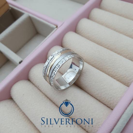 Suyolu Modeli Modern Bayan Alyans | 925 Ayar Gümüş