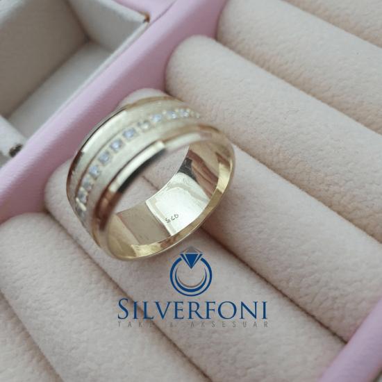 Hayal Model Taşlı Bayan Gümüş Alyans 