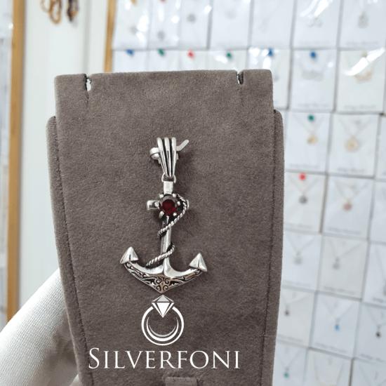 silverfoni 925 ayar erkek çapa kolye ucu 