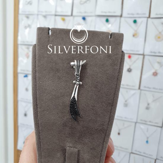 silverfoni 925 ayar erkek Hz Ali Zülfikar kılıcı kolye ucu 
