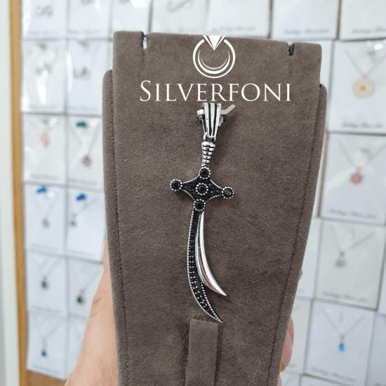 silverfoni 925 ayar erkek Hz Ali Zülfikar kılıcı kolye ucu 