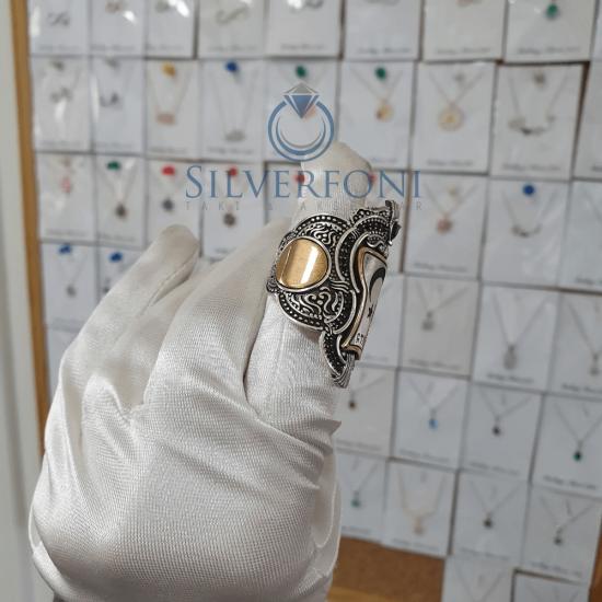Silverfoni 925 Ayar Gümüş Koleksiyon   erkek yüzük