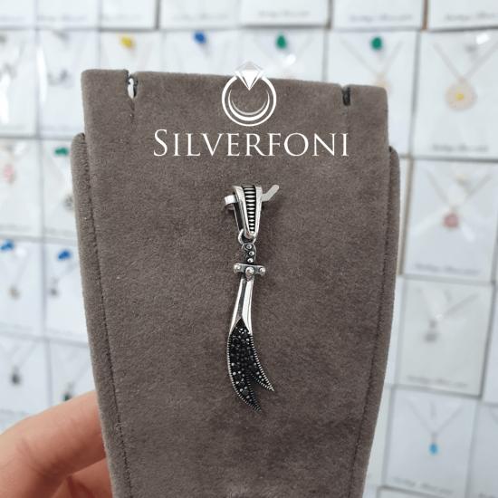 silverfoni 925 ayar erkek Hz Ali Zülfikar kılıcı kolye ucu 