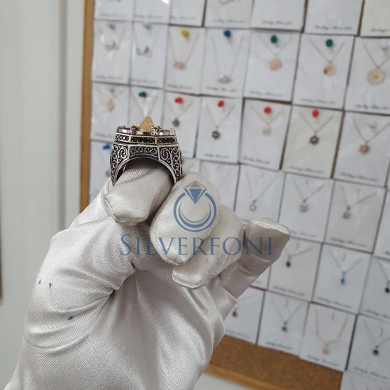 Silverfoni 925 Ayar Gümüş Koleksiyon 4 erkek yüzük