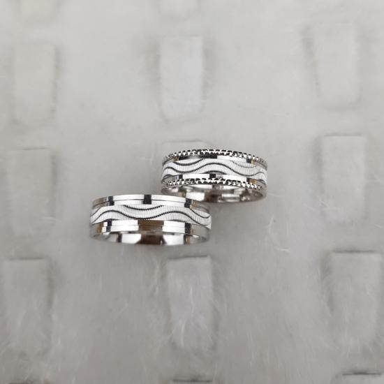 6mm Örgü Modern Çift Alyans | 925 Ayar Gümüş