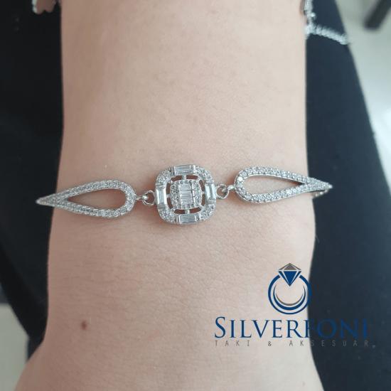 Silverfoni 925 Ayar Gümüş yuvarlak baget  Bileklik