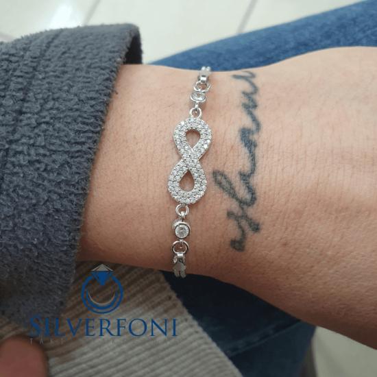 Silverfoni 925 Ayar Gümüş Sonsuzluk Silver Bileklik
